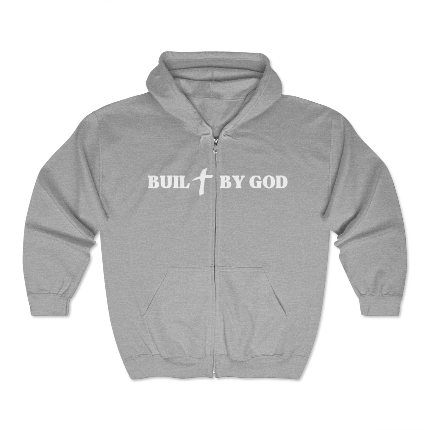 Buil✞ By God Zip Up Hoodie