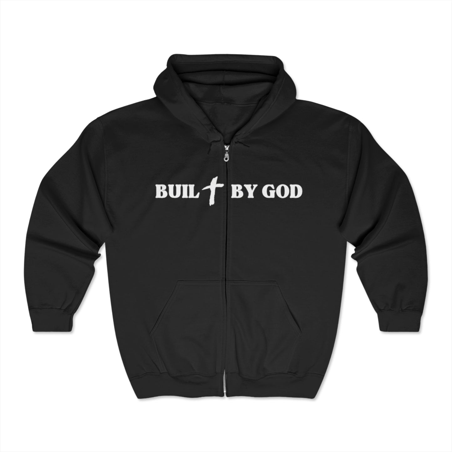 Buil✞ By God Zip Up Hoodie
