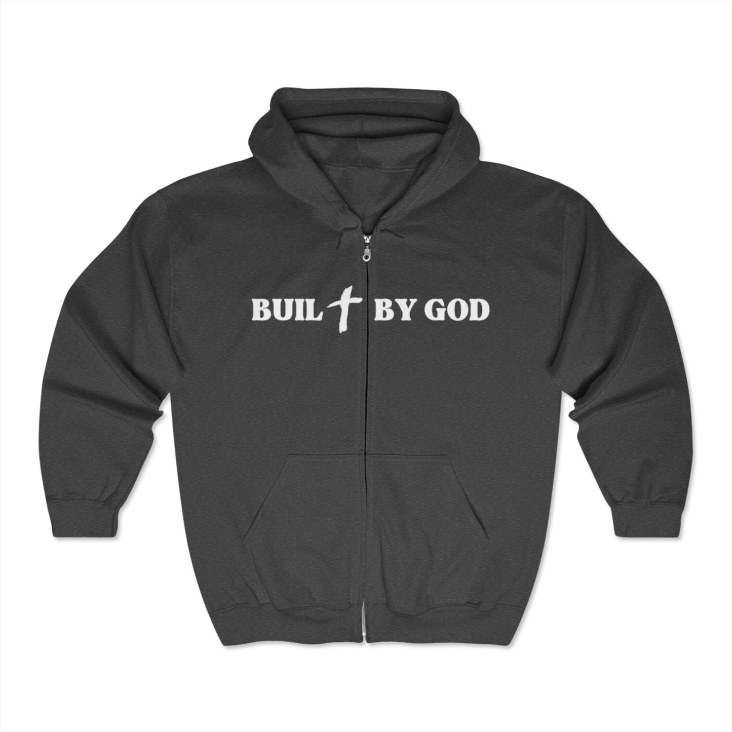 Buil✞ By God Zip Up Hoodie